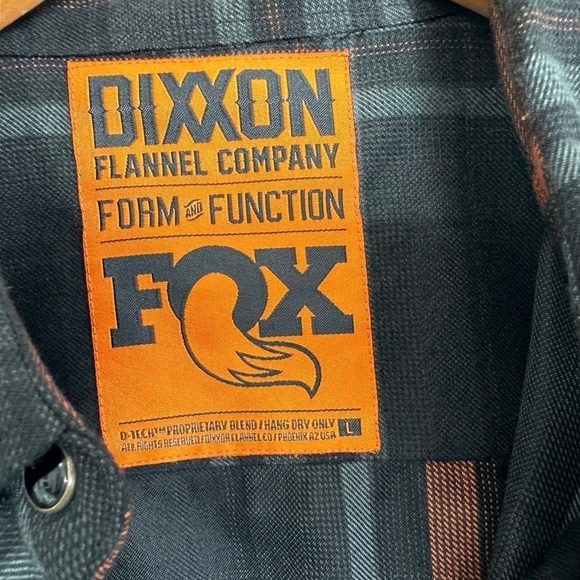 DIXXON Flannel Co x FOX Womens Long Sleeve Pearl Snap Button Up Shirt Large Gray - Picture 5 of 5